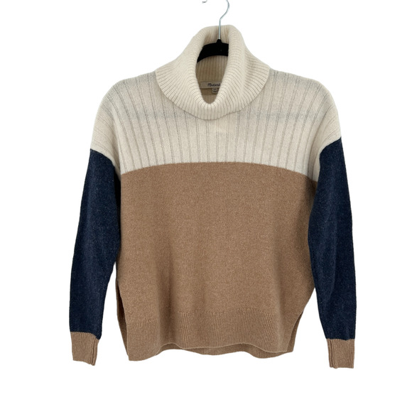 Madewell Hickory Turtleneck Sweater Colorblock NC231 - Picture 4 of 14